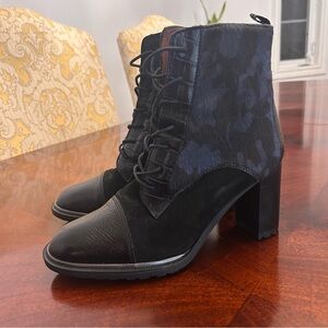 Hispanitas Women’s Ankle Boots US 9 EU 40 Black Blue Leather